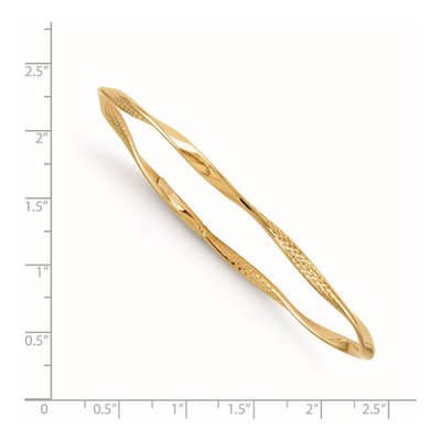 14K Yellow Gold Twisted Bangle Bracelet – view 4