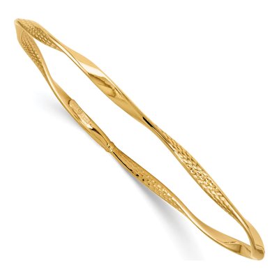 14K Yellow Gold Twisted Bangle Bracelet