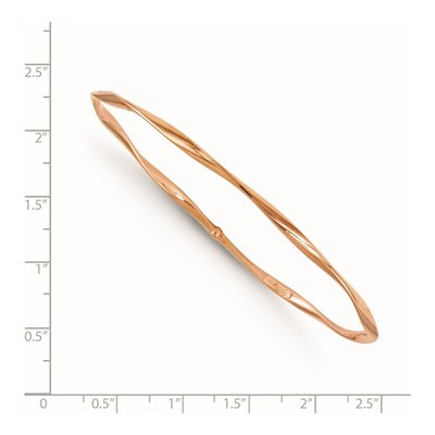 14K Rose Gold Twisted Slip-On Bangle Bracelet – view 3