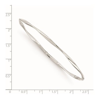 14K White Gold Twisted Slip-On Bangle Bracelet – view 3