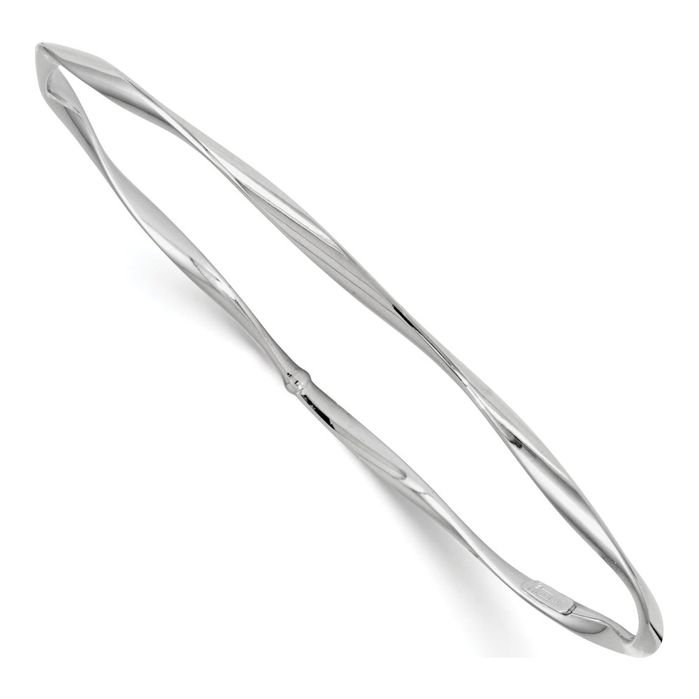 14K White Gold Twisted Slip-On Bangle Bracelet
