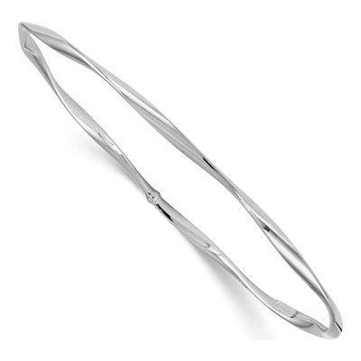 14K White Gold Twisted Slip-On Bangle Bracelet