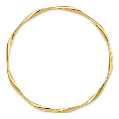 14K Yellow Gold Twisted Slip-On Bangle Bracelet – view 3