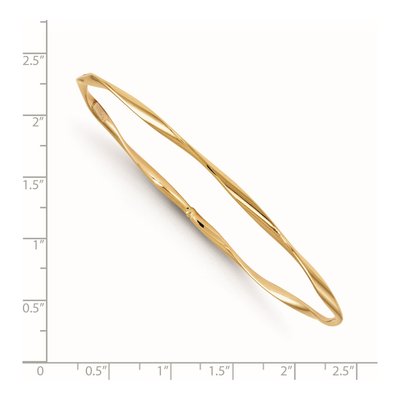 14K Yellow Gold Twisted Slip-On Bangle Bracelet – view 4