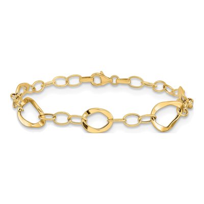 14K Yellow Gold Fancy Link Bracelet – view 4
