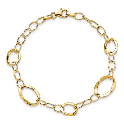 14K Yellow Gold Fancy Link Bracelet – view 5