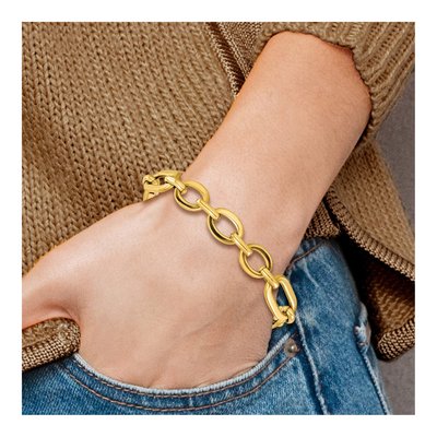 14K Yellow Gold Fancy Link Bracelet – view 7