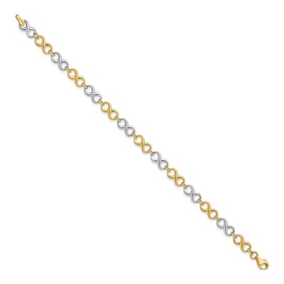 14K Two-Tone Gold Infinity Link Bracelet – view 3