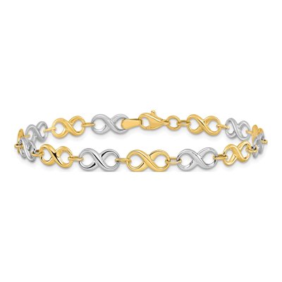 14K Two-Tone Gold Infinity Link Bracelet – view 4
