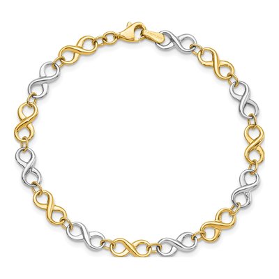 14K Two-Tone Gold Infinity Link Bracelet – view 5