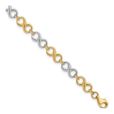 14K Two-Tone Gold Infinity Link Bracelet