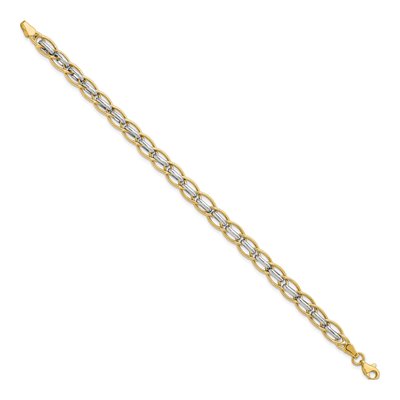 14K Two-Tone Gold Fancy Link Bracelet – view 4