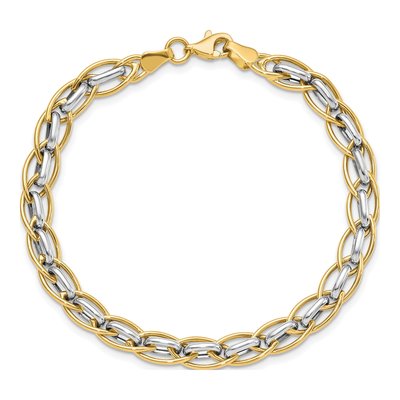 14K Two-Tone Gold Fancy Link Bracelet – view 6