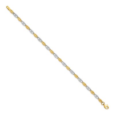 14K Two-Tone Gold Fancy Link Bracelet – view 4