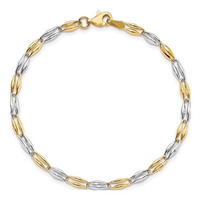 14K Two-Tone Gold Fancy Link Bracelet – view 6