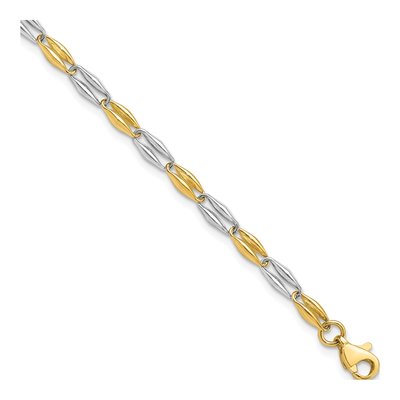 14K Two-Tone Gold Fancy Link Bracelet
