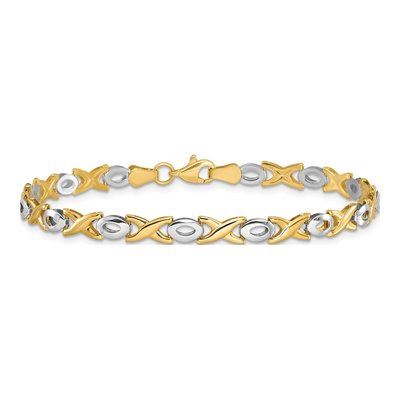 14K Two-Tone Gold 7.25-Inch Link Bracelet – view 4