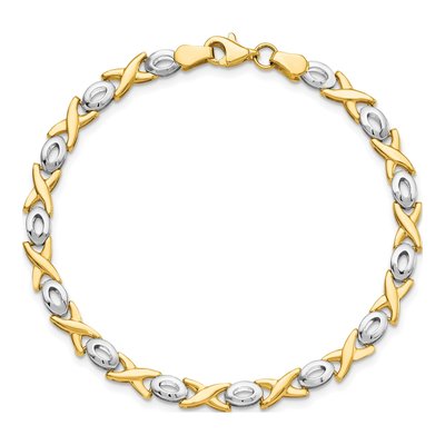 14K Two-Tone Gold 7.25-Inch Link Bracelet – view 5