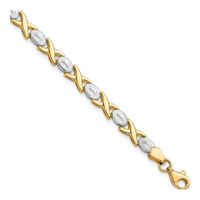 14K Two-Tone Gold 7.25-Inch Link Bracelet