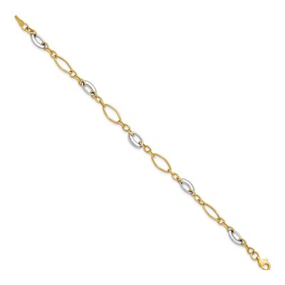 14K Two-Tone Gold Fancy Link Bracelet – view 4
