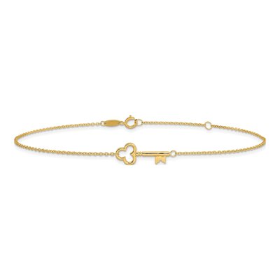 14K Yellow Gold Key Anklet – view 4