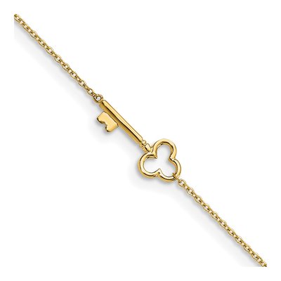 14K Yellow Gold Key Anklet