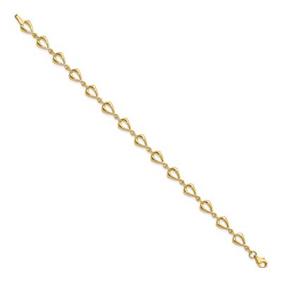 14K Yellow Gold 6mm Semi-Solid Fancy Link Chain Bracelet – view 4
