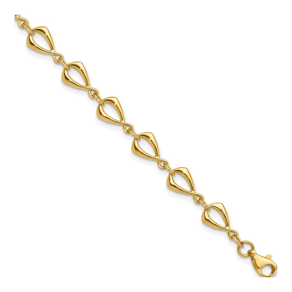 14K Yellow Gold 6mm Semi-Solid Fancy Link Chain Bracelet