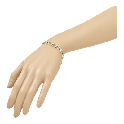 14K Two-Tone Gold 8mm Semi-Solid Oval Link Chain Bracelet – view 7