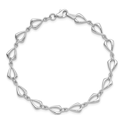 14K White Gold Open Link Bracelet – view 6