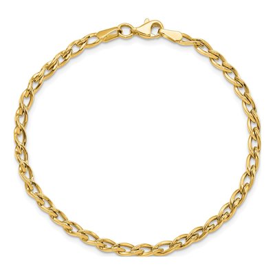 14K Yellow Gold 4mm Hollow Link Chain Bracelet – view 5