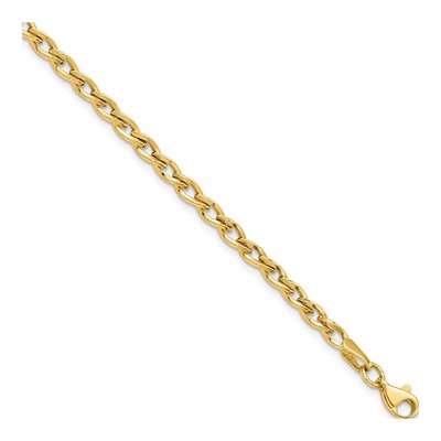 14K Yellow Gold 4mm Hollow Link Chain Bracelet