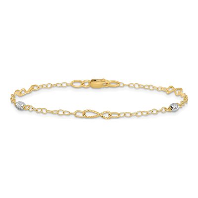 14K Two-Tone Gold Diamond-Cut Bracelet – view 4