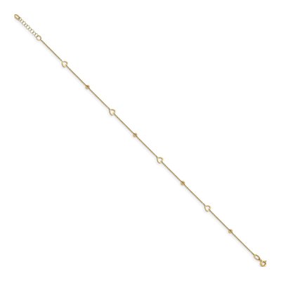 14K Yellow Gold Heart Anklet – view 3