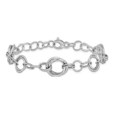 14K White Gold Fancy Link Bracelet – view 4