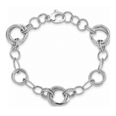 14K White Gold Fancy Link Bracelet – view 6