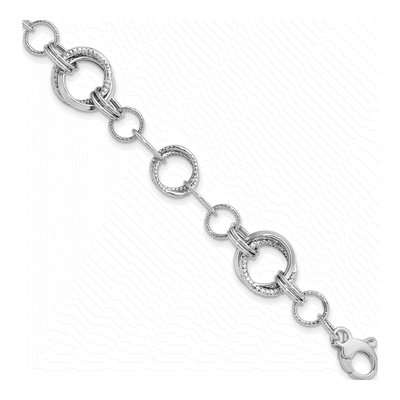 14K White Gold Fancy Link Bracelet
