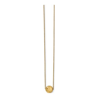14K Yellow Gold Diamond-Cut Round Pendant Necklace – view 3