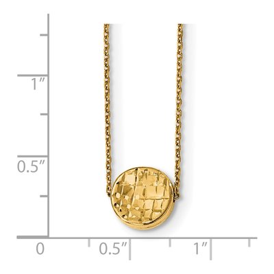 14K Yellow Gold Diamond-Cut Round Pendant Necklace – view 4