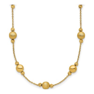 14K Yellow Gold Station Necklace