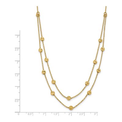 14K Yellow Gold Beaded Necklace – view 4