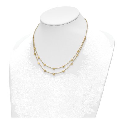 14K Yellow Gold Beaded Necklace – view 5