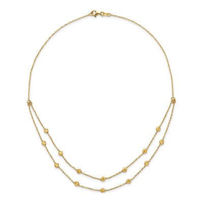 14K Yellow Gold Beaded Necklace – view 6