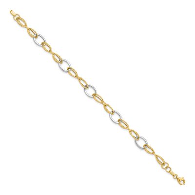 14K Two-Tone Gold Fancy Link Bracelet – view 3