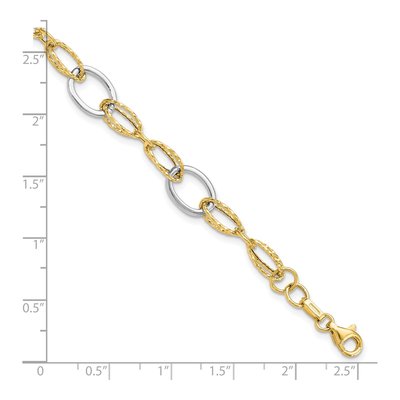 14K Two-Tone Gold Fancy Link Bracelet – view 6