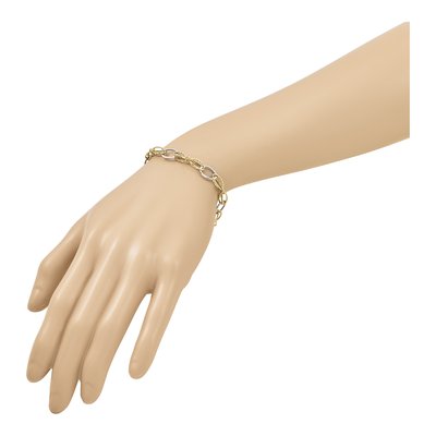 14K Two-Tone Gold Fancy Link Bracelet – view 7