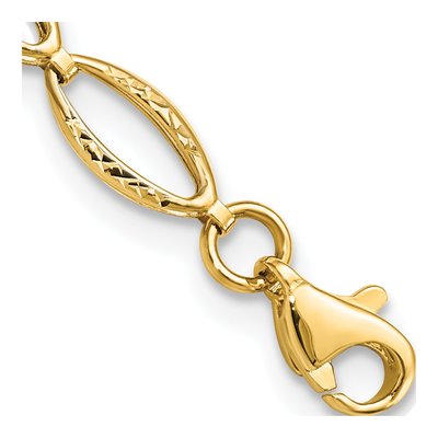 14K Yellow Gold Fancy Link Bracelet – view 4