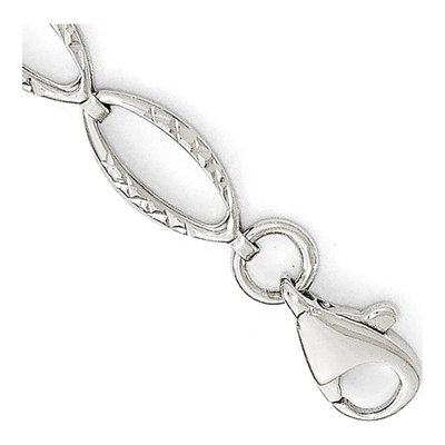 14K White Gold Fancy Link Bracelet – view 4