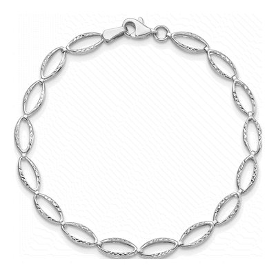 14K White Gold Fancy Link Bracelet – view 5