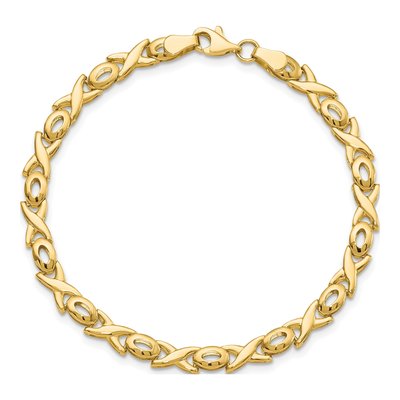 14K Yellow Gold XOXO Link Bracelet – view 5
